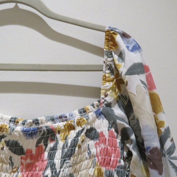 BALTIC BORN Marta Smocked Midi Dress in Multi Floral Cottage Boho Trad Wife XL - Picture 5 of 14